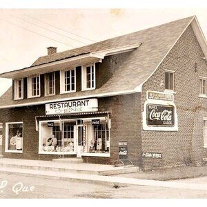 C.1930 RPPC Restaurant Chene Oka Quebec Coca Cola Advertisements Postcard F6G